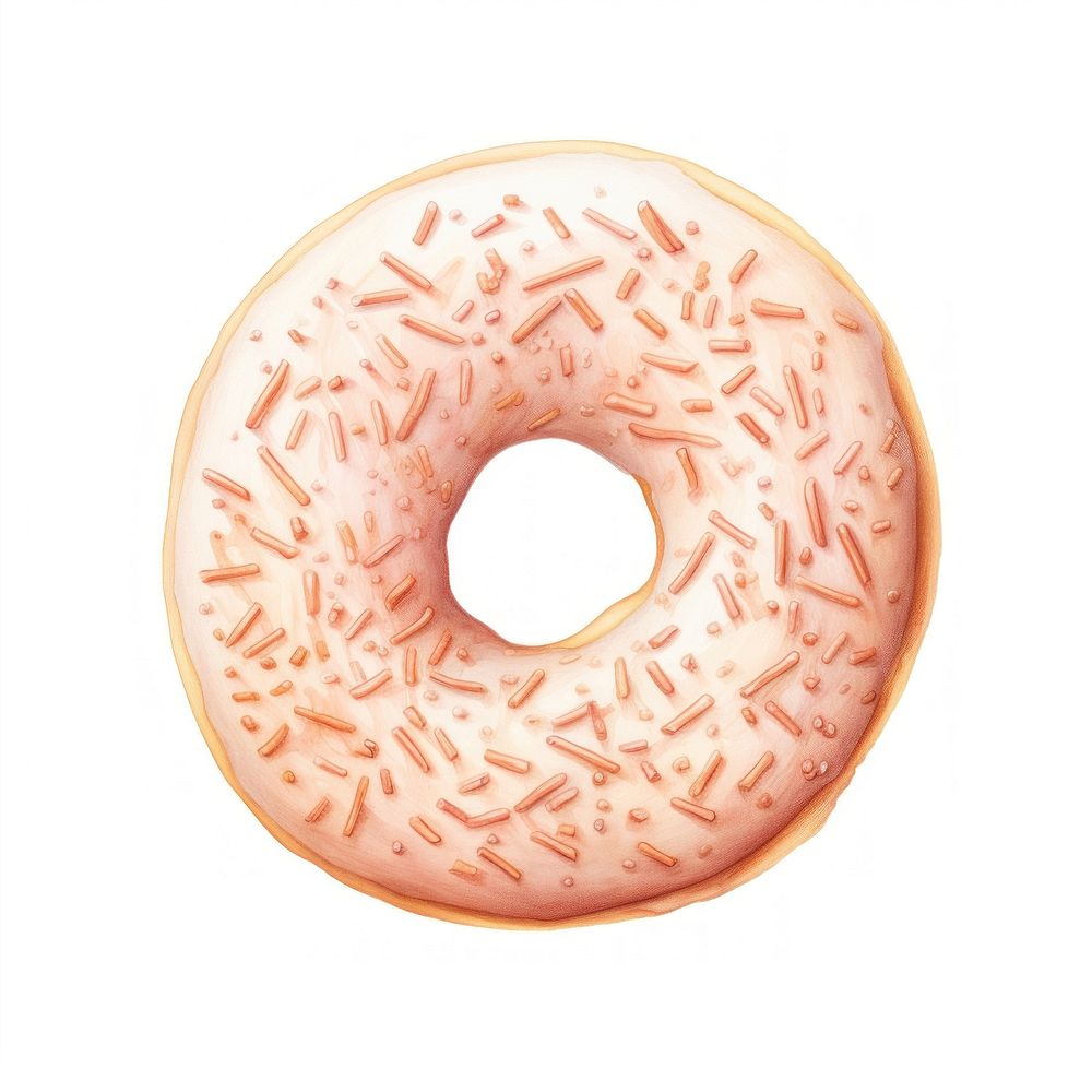 Donut food white background confectionery. AI generated Image by rawpixel.