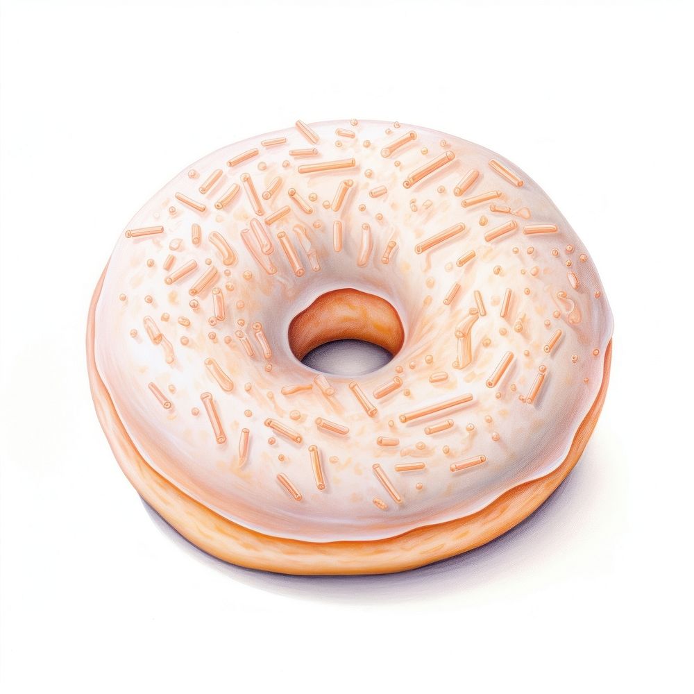 Frosted donut bagel food white background. AI generated Image by rawpixel.