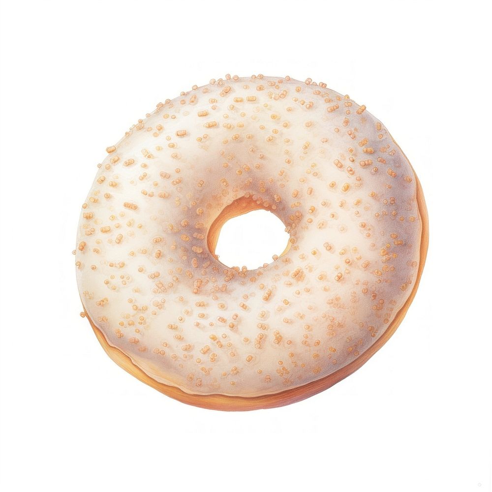 Frosted donut bagel food white background. AI generated Image by rawpixel.
