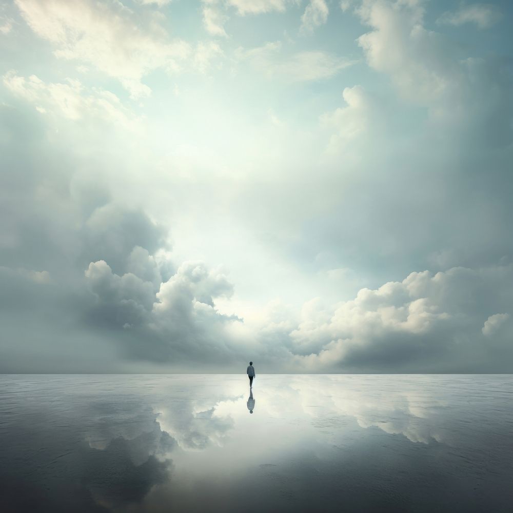 Pale sky in cloudy day outdoors horizon nature. AI generated Image by rawpixel.