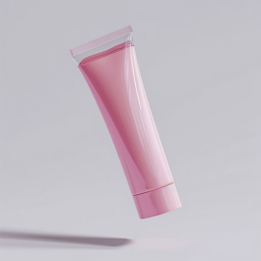 Pink clear showergel tube cosmetics lipstick magenta.