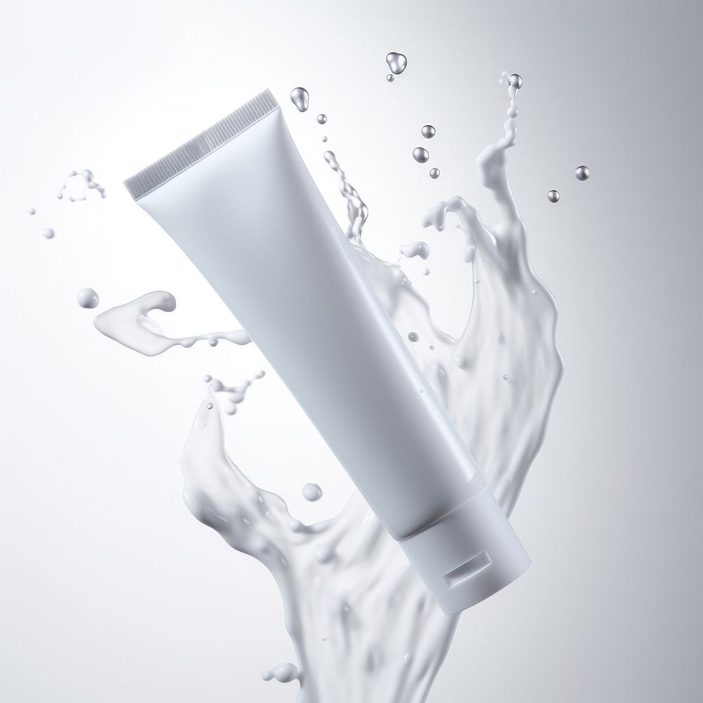 Shower gel tube white toothpaste appliance.