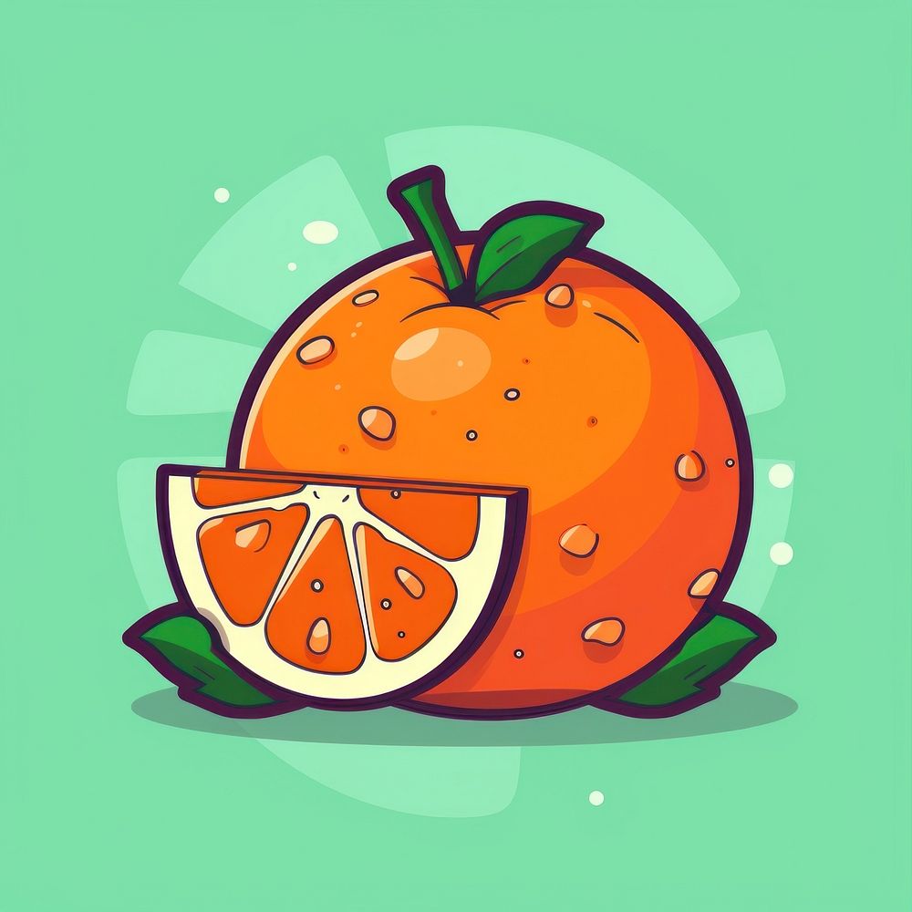 Orange icon flat grapefruit plant food.