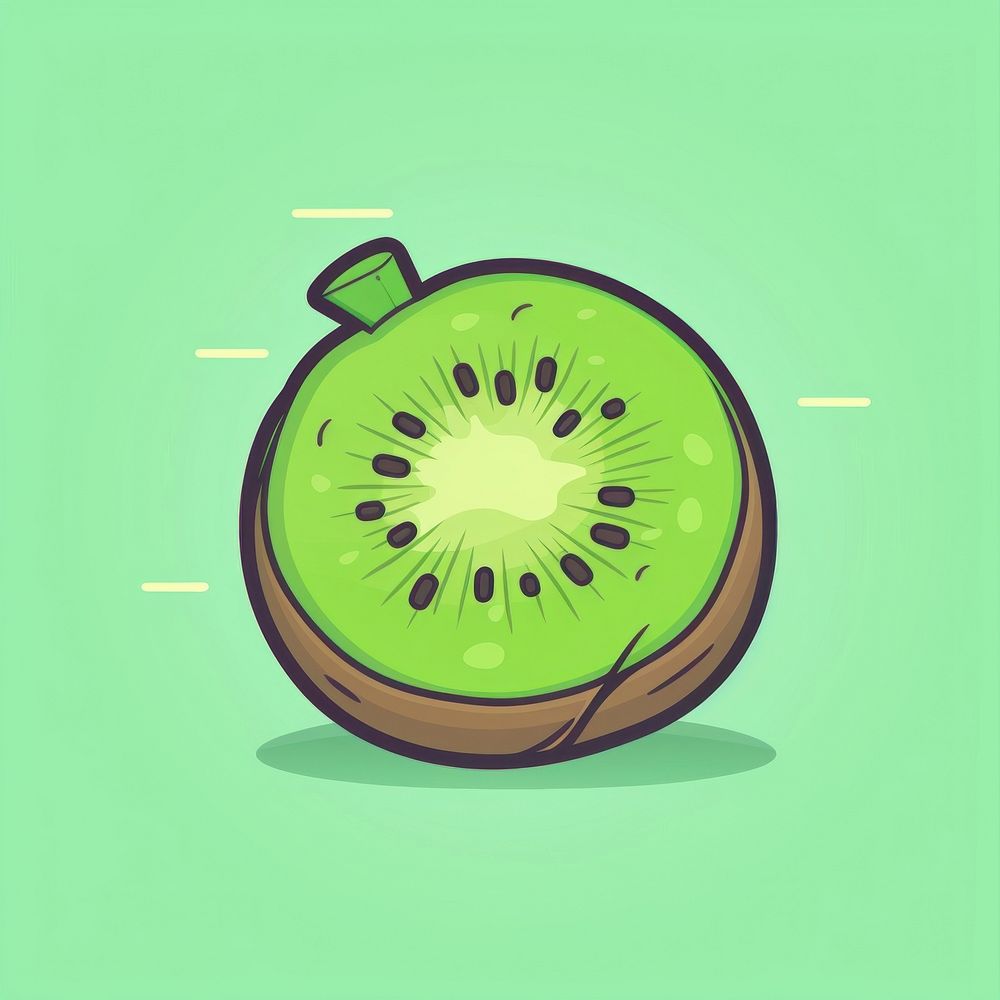 Kiwi icon flat fruit plant food.
