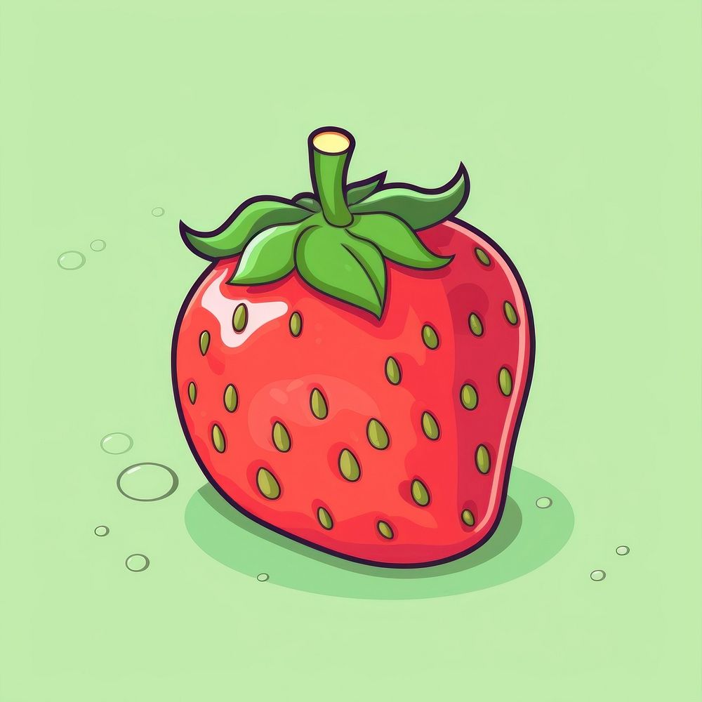 Strawberry icon flat fruit plant food.