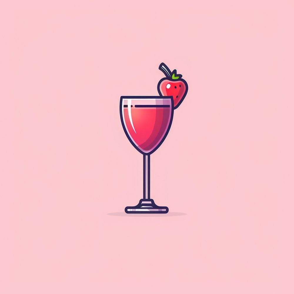 Milkshake icon cocktail drink glass.
