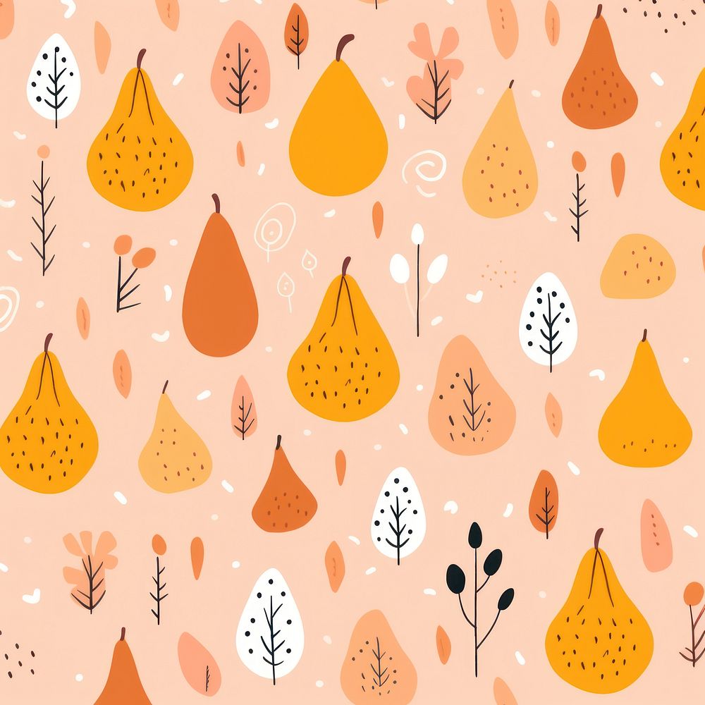 Autumn october pattern backgrounds plant pear. AI generated Image by rawpixel.