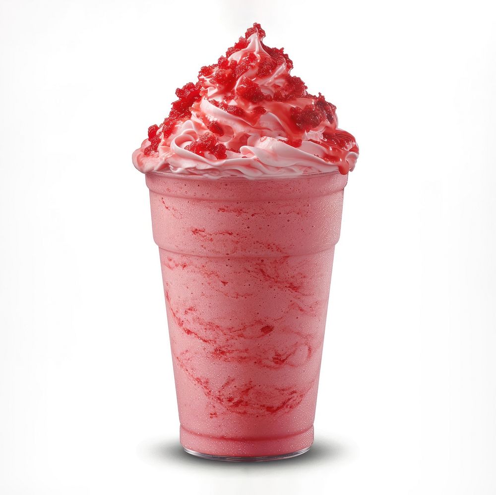 Strawberry milkshake smoothie dessert cream.