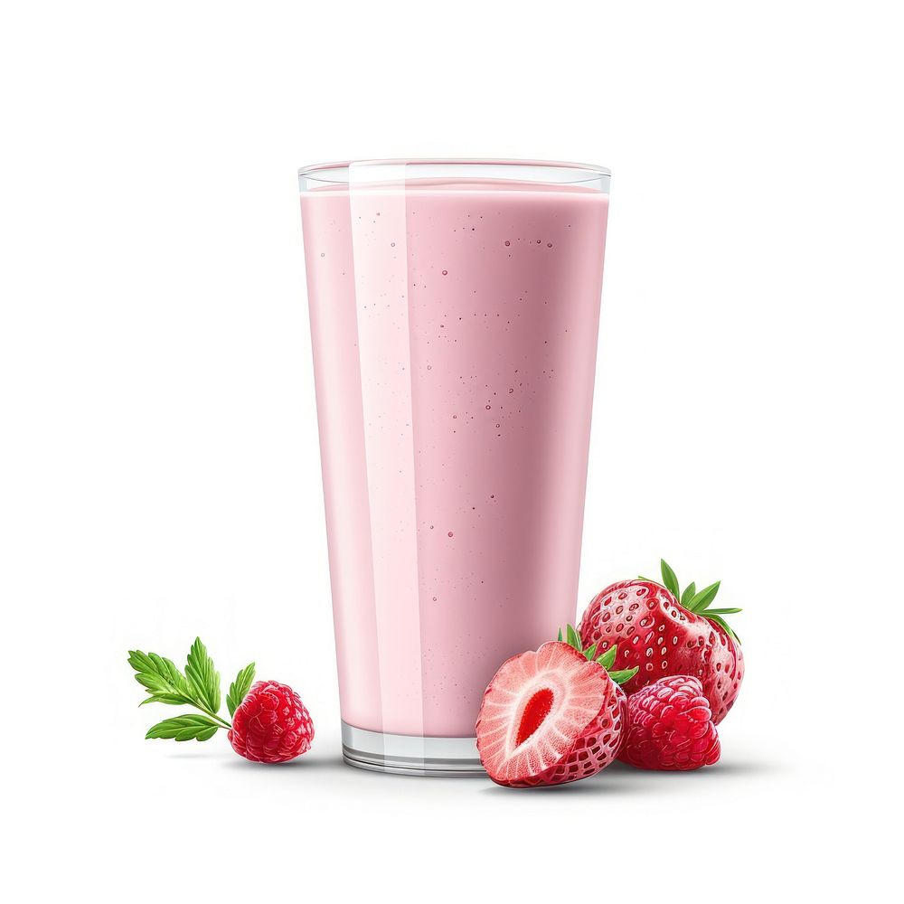 Strawberry milkshake raspberry smoothie fruit.
