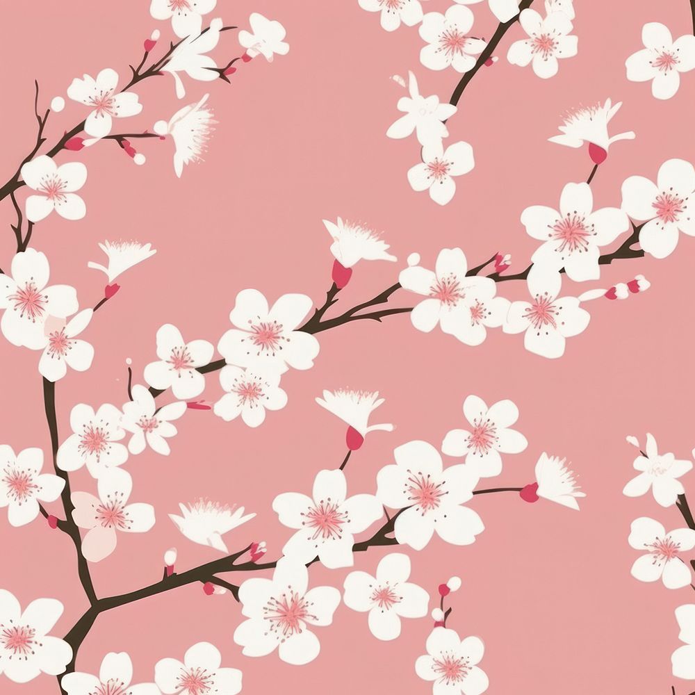 Sakura pattern backgrounds blossom flower. AI generated Image by rawpixel.