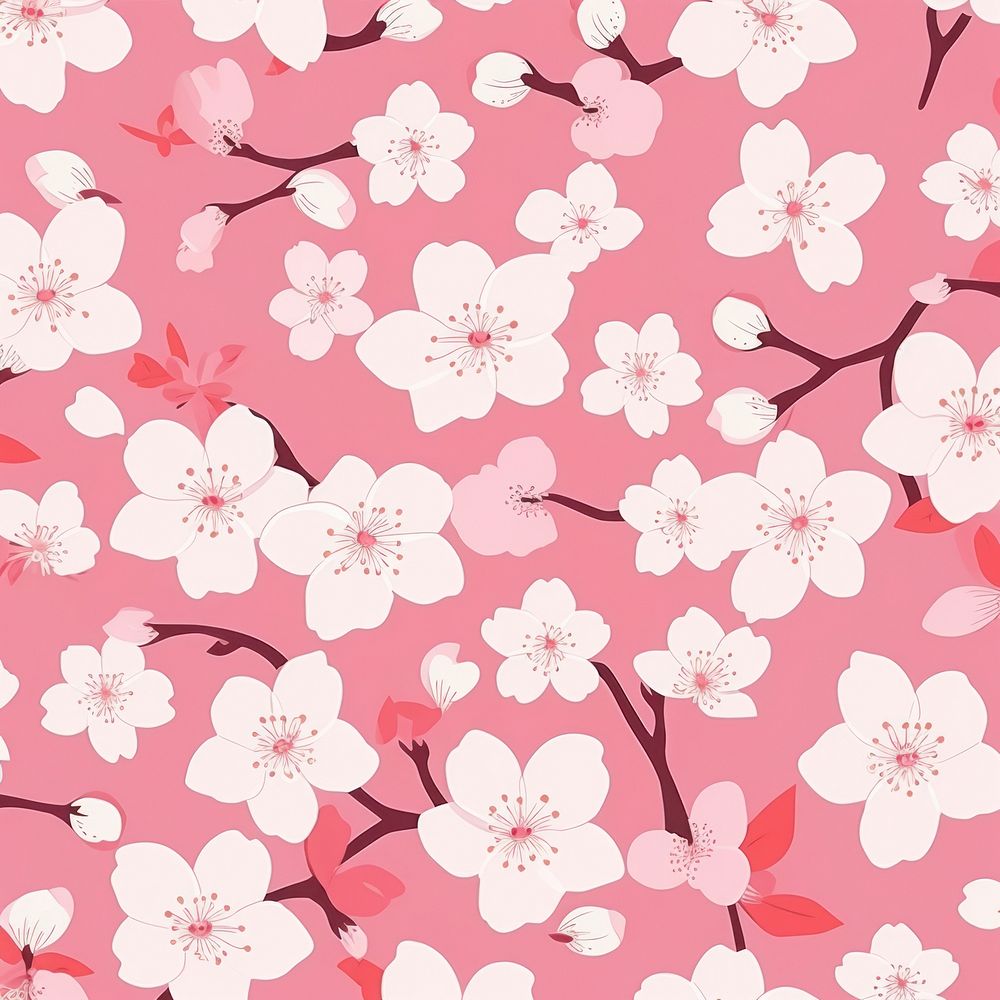 Sakura pattern backgrounds blossom flower. AI generated Image by rawpixel.