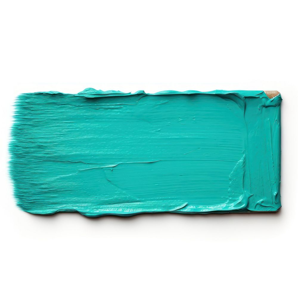 Turquoise blue flat paint brush stroke backgrounds rectangle white background.