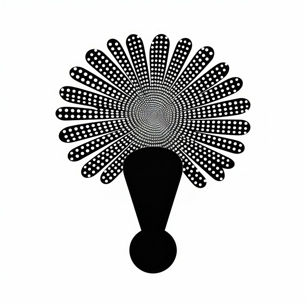 Abstract flower in vase white black logo.