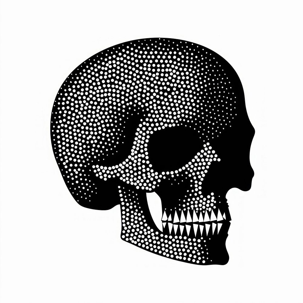 Skull black monochrome spotted.