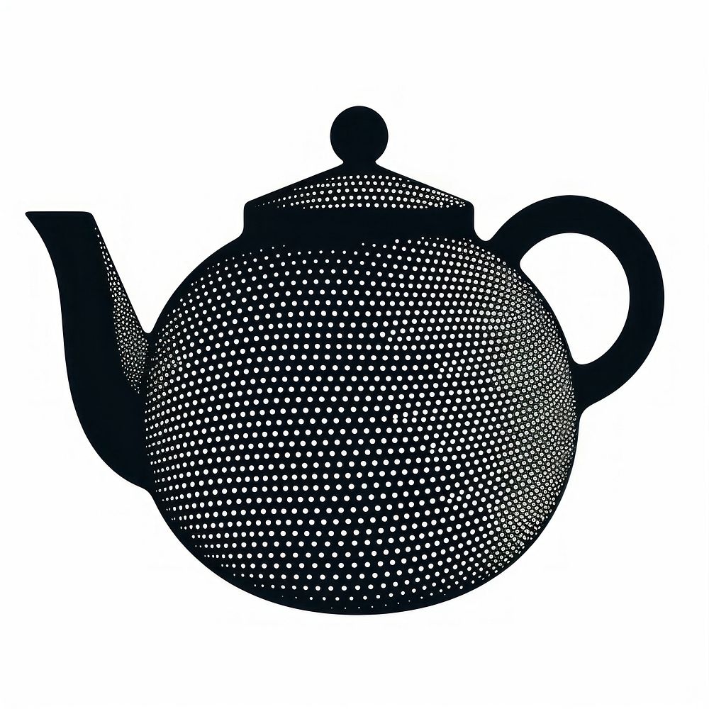 Tea pot teapot black white background.