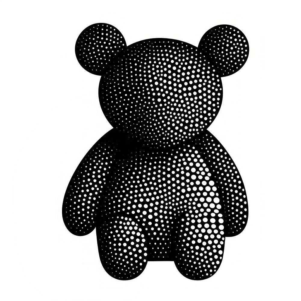 Teddy bear black toy white background.