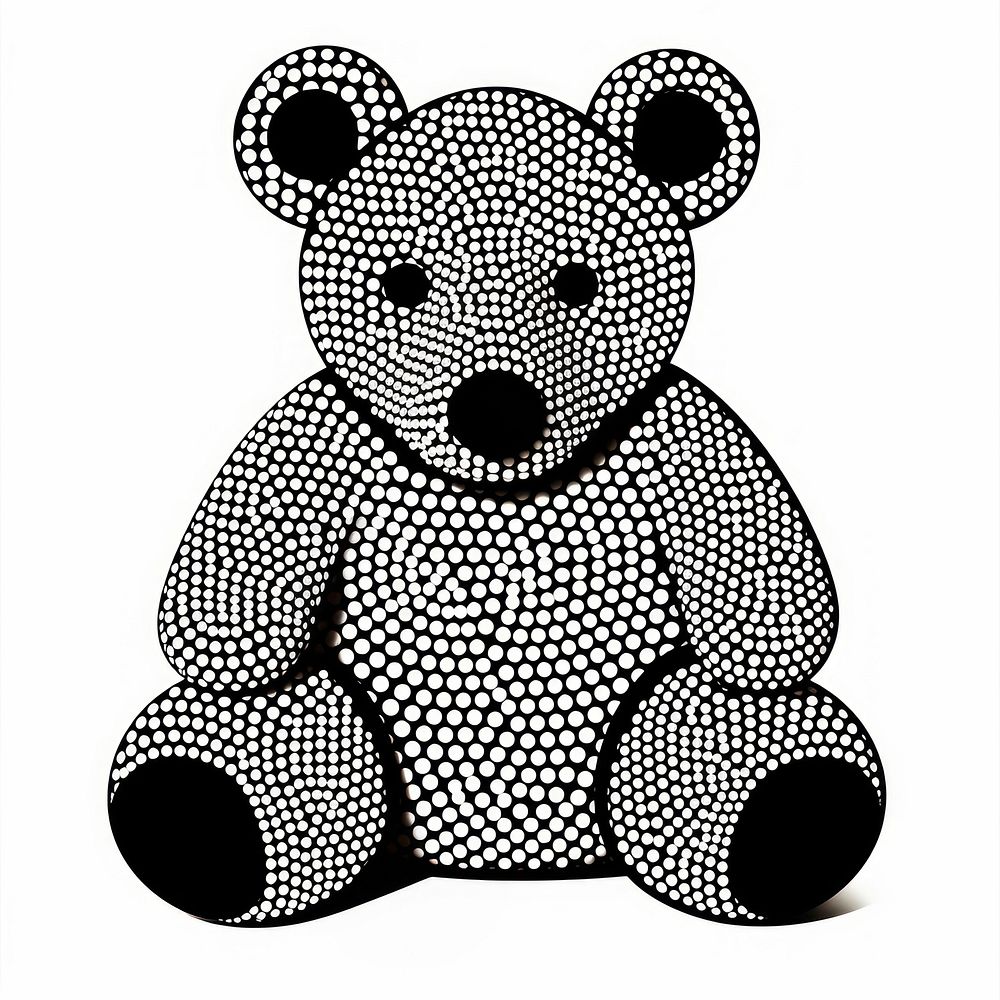 Teddy bear black art toy.
