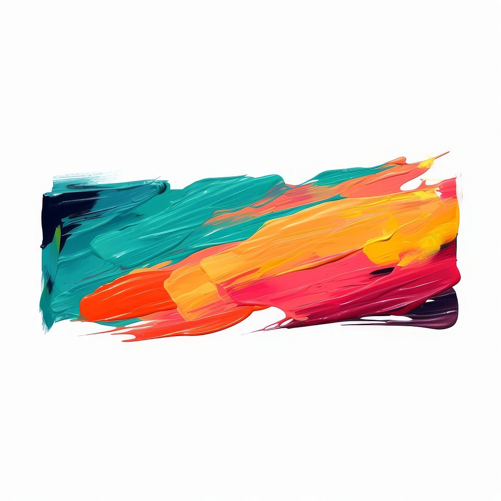 Abstract flat paint brush stroke painting art white background.