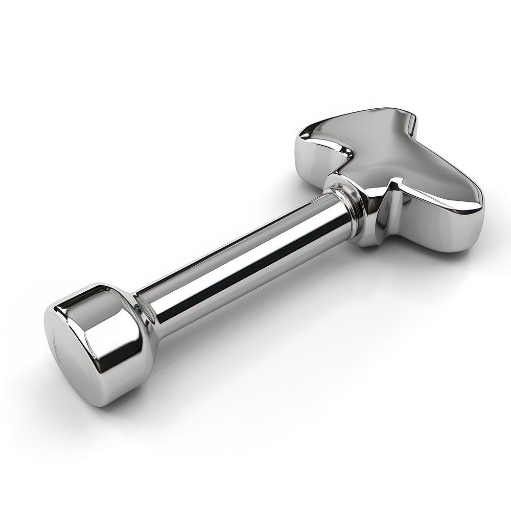 Wrench and hammer Icon Chrome material silver shiny tool.