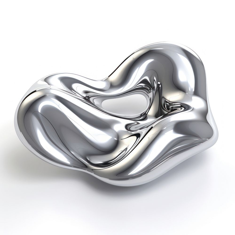 Abstact liquid Chrome material silver platinum jewelry.