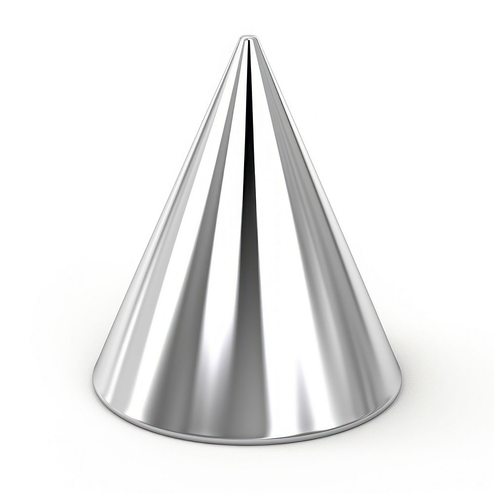 Cone Chrome material silver shape shiny.