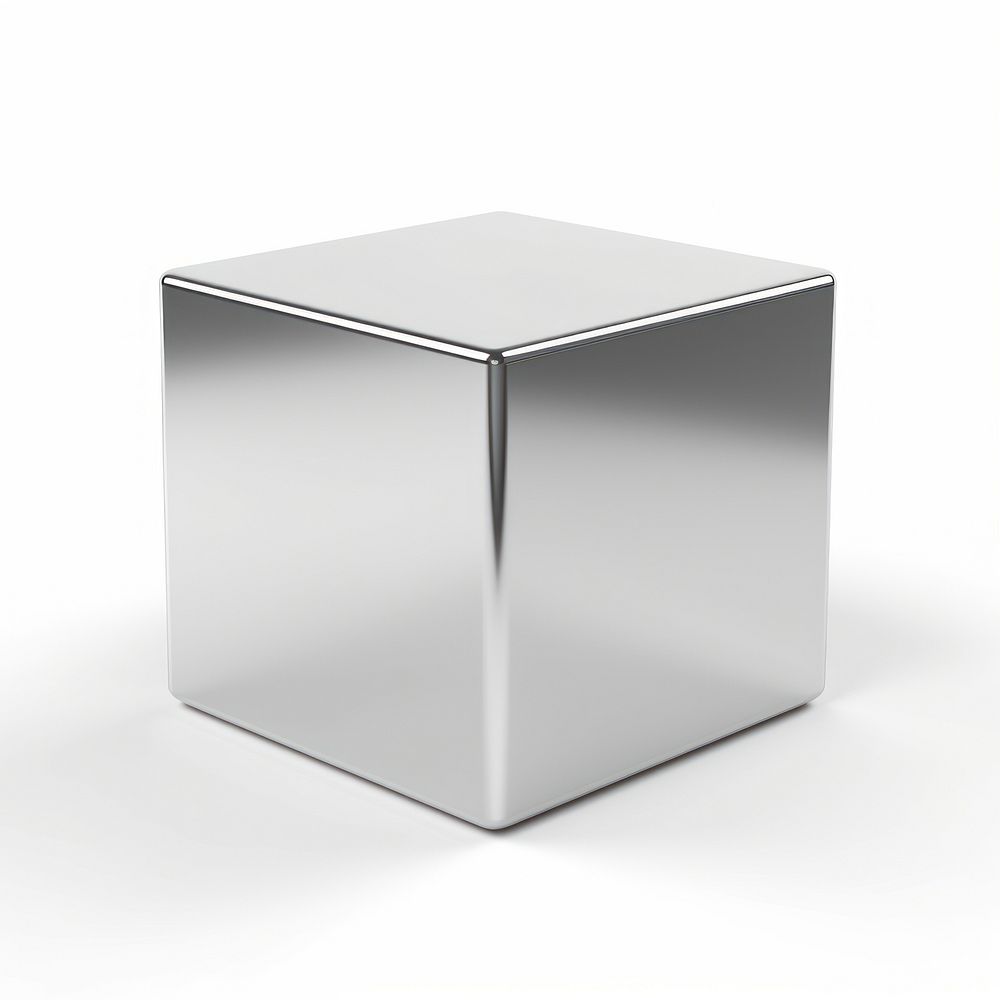 Cube Chrome material silver shiny shape.