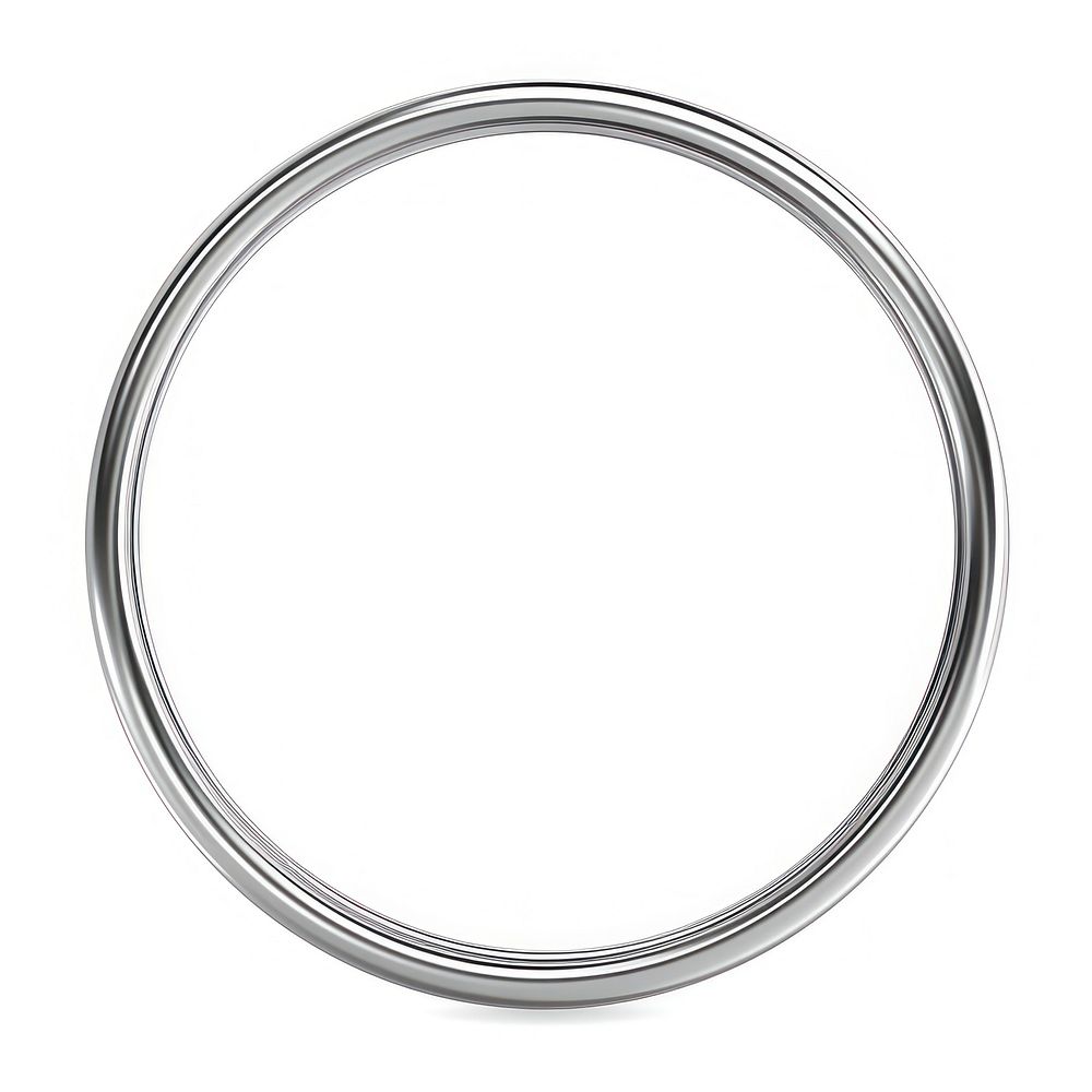 Hula hoop Chrome material silver shape white background.