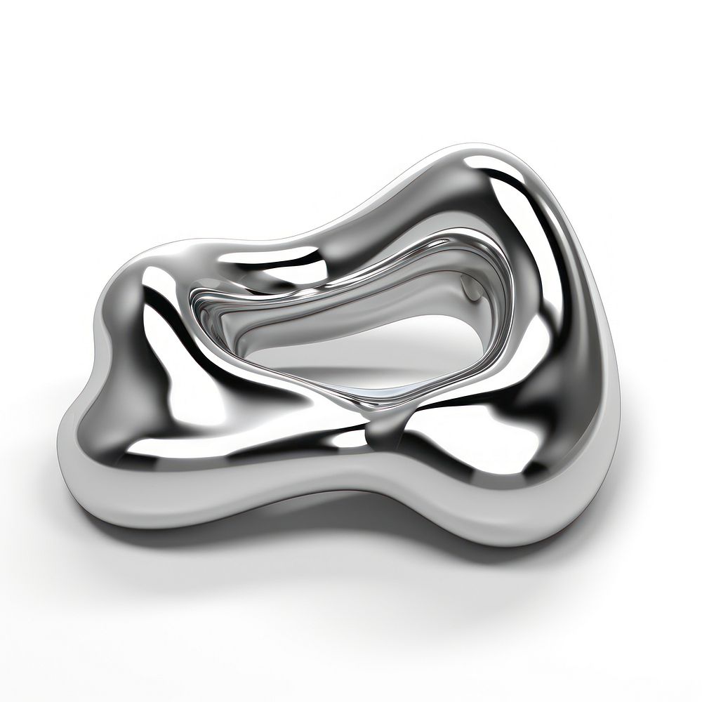 Liquid sharp Chrome material silver jewelry shiny.