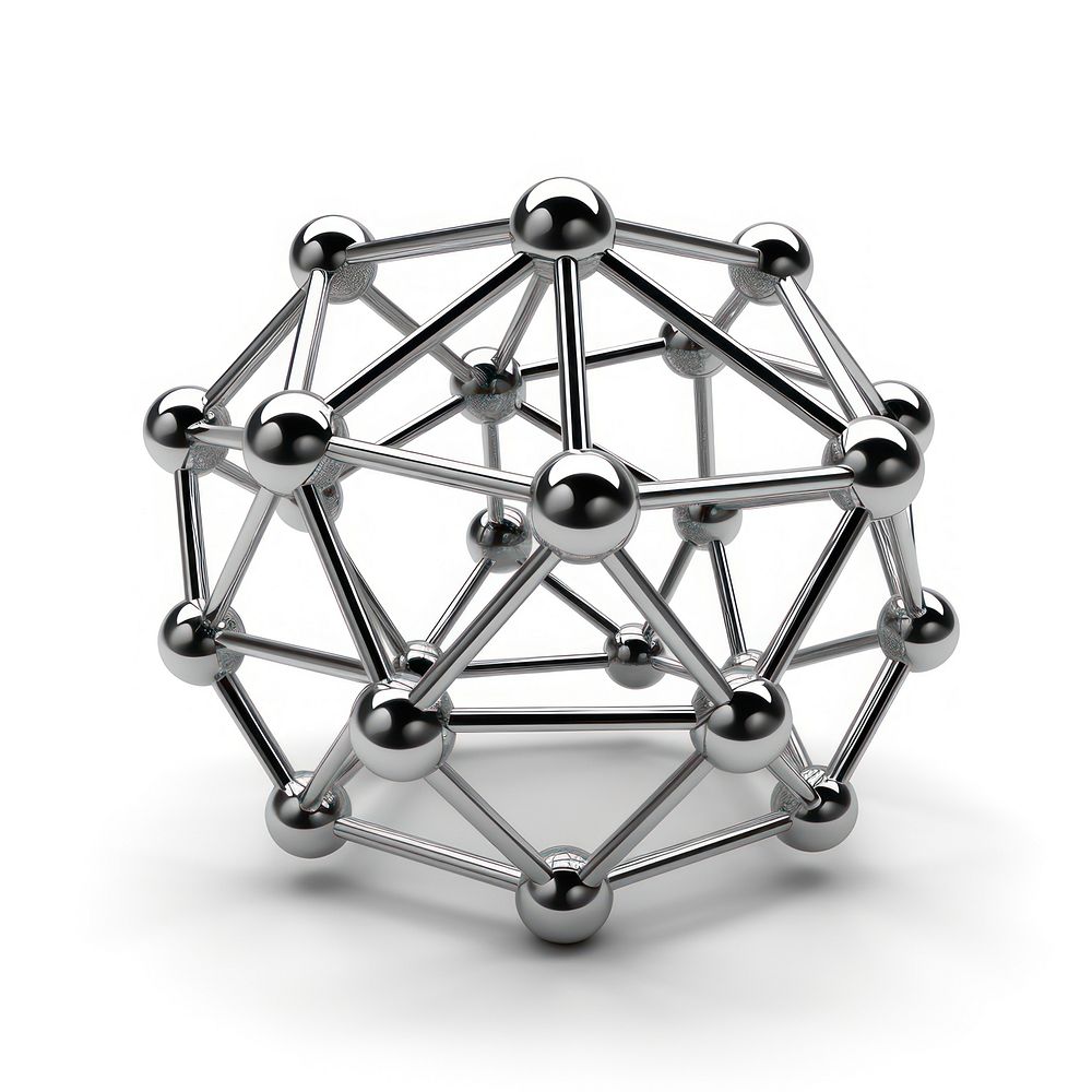 Network icon Chrome material sphere silver shape.