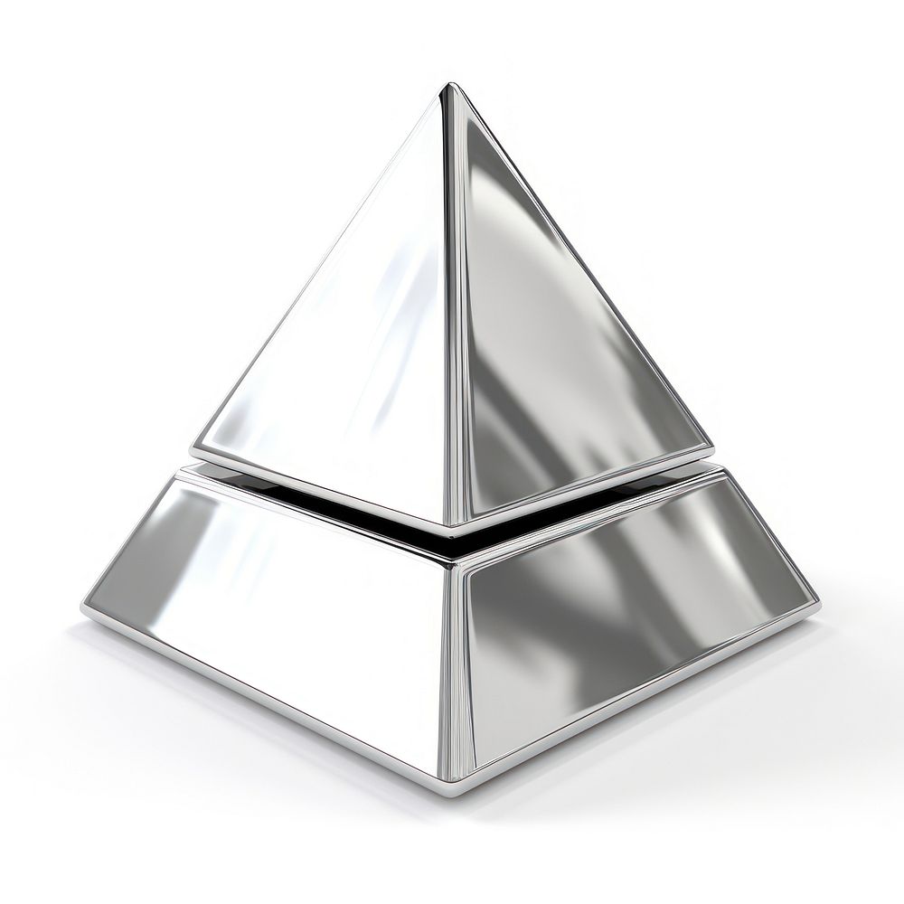 Pyramid Chrome material silver pyramid shape.