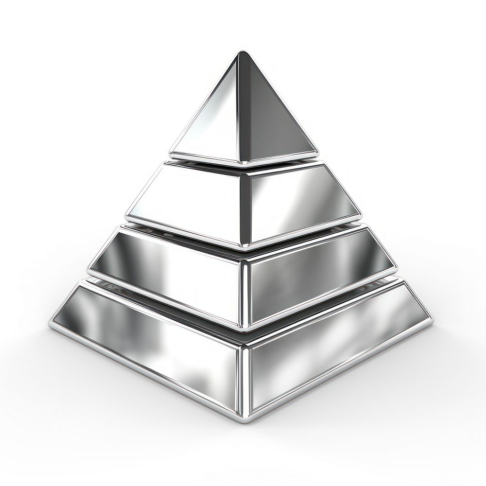 Pyramid Chrome material silver pyramid shape.