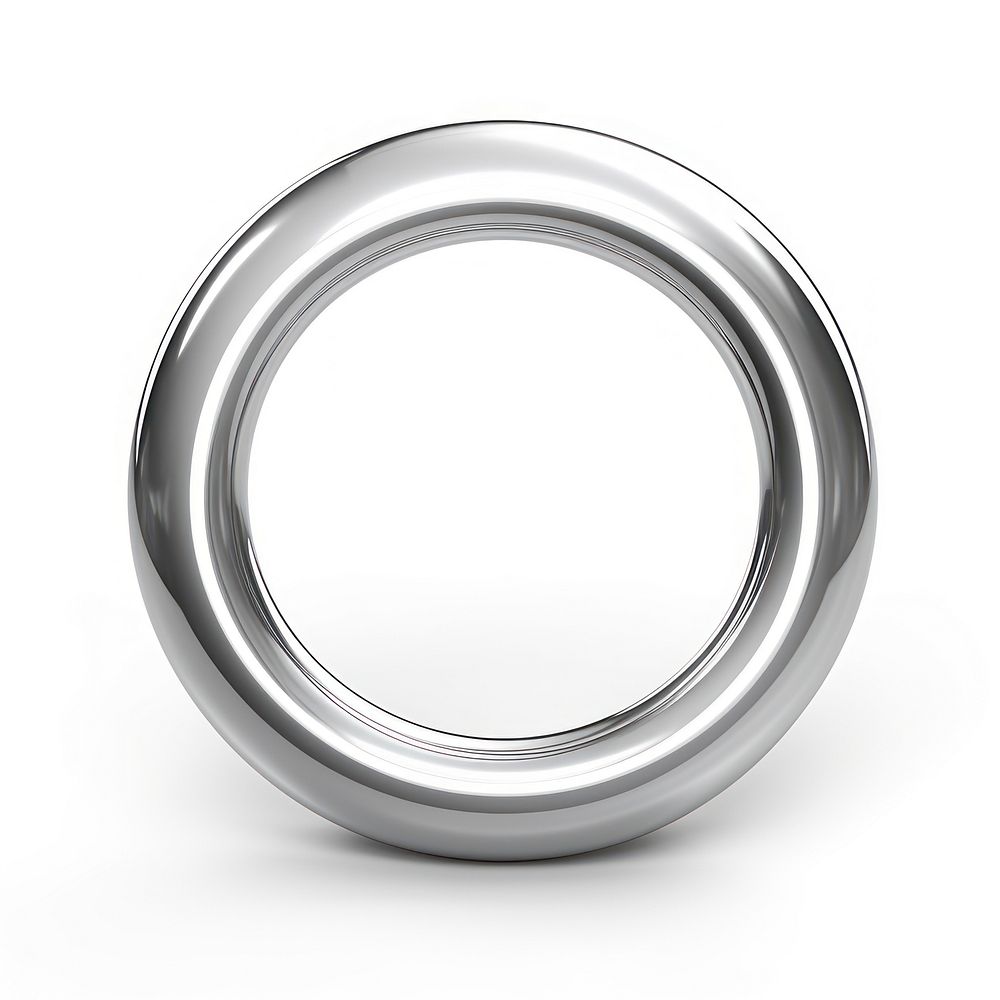 Ring icon Chrome material silver ring platinum.