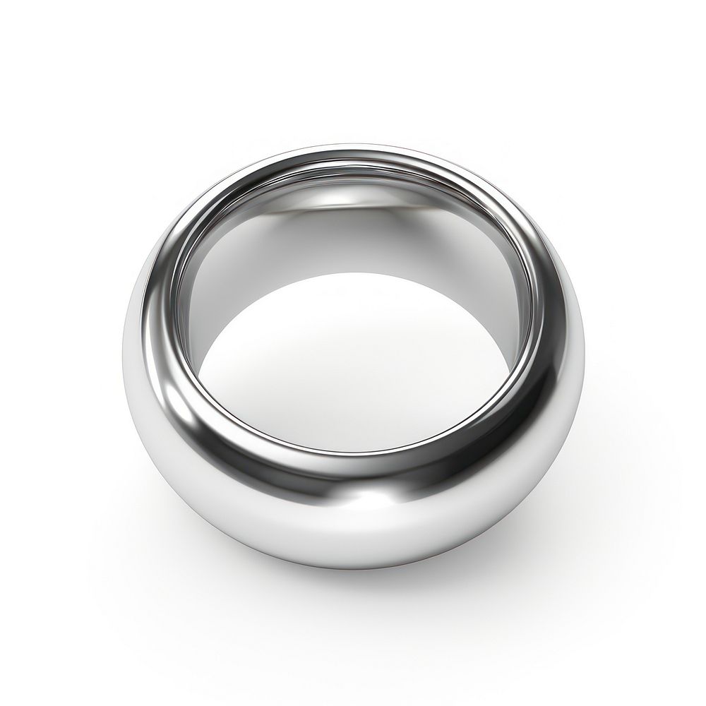 Ring icon Chrome material silver ring platinum.