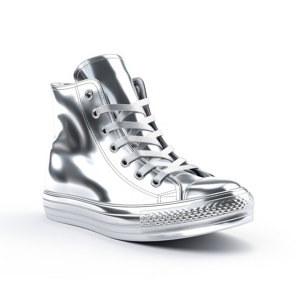 Sneaker icon Chrome material footwear sneaker silver.
