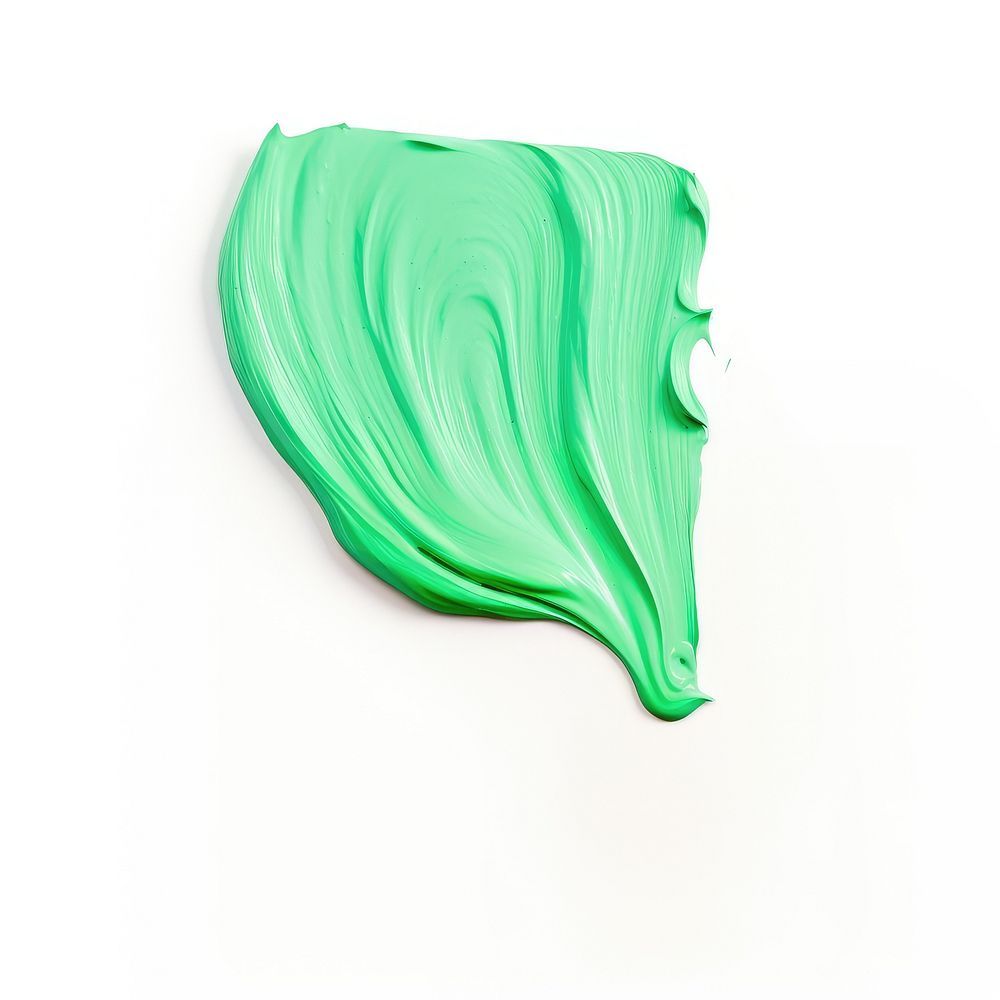 Mint green flat paint stroke white background confectionery accessories.