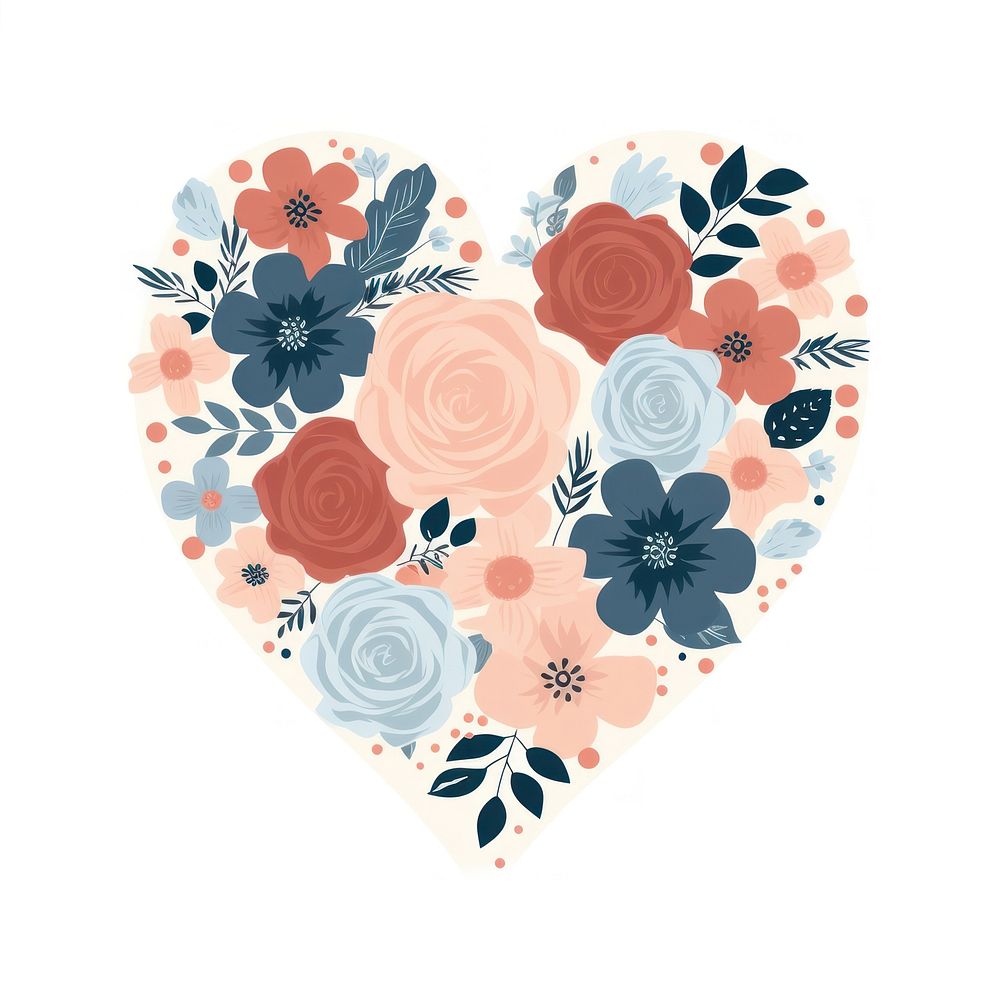 The roses decorated in heart shape pattern creativity graphics. AI generated Image by rawpixel.