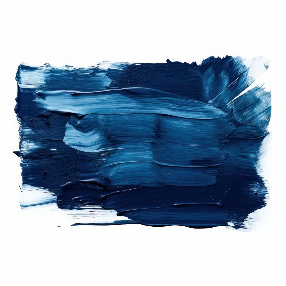 Navy blue flat paint brush stroke backgrounds white background splattered.