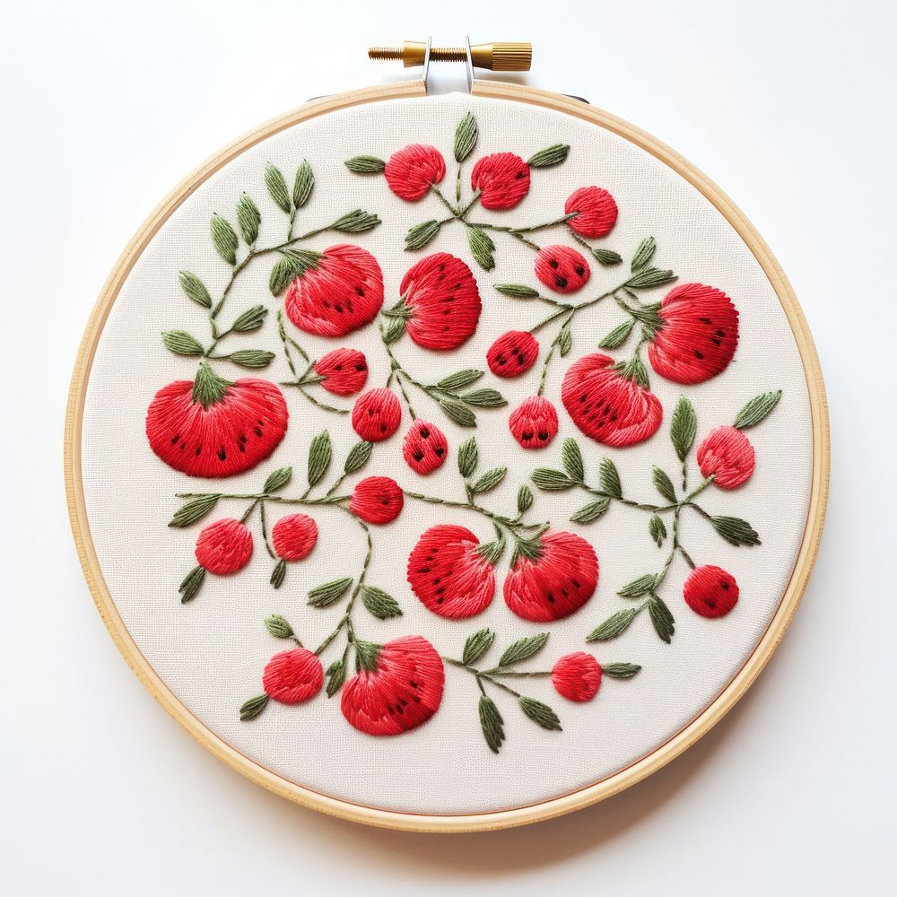 8 in embroidery style needlework pattern textile.