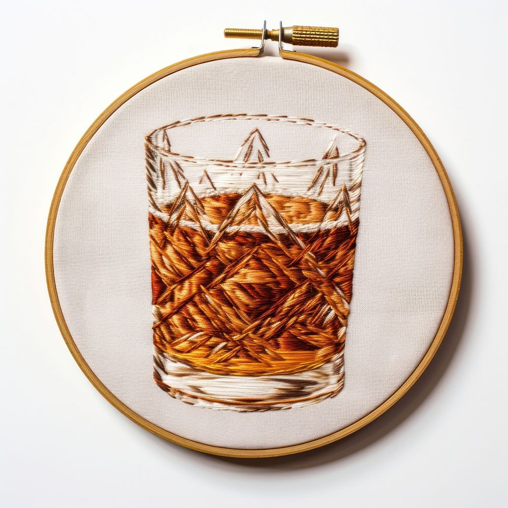 A whiskey in embroidery style pattern drink refreshment.