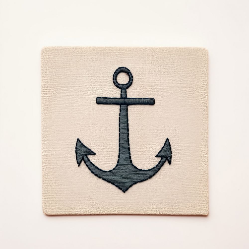 A anchor in embroidery style electronics rectangle hardware.