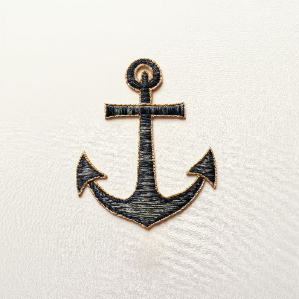 A anchor in embroidery style symbol electronics hardware.