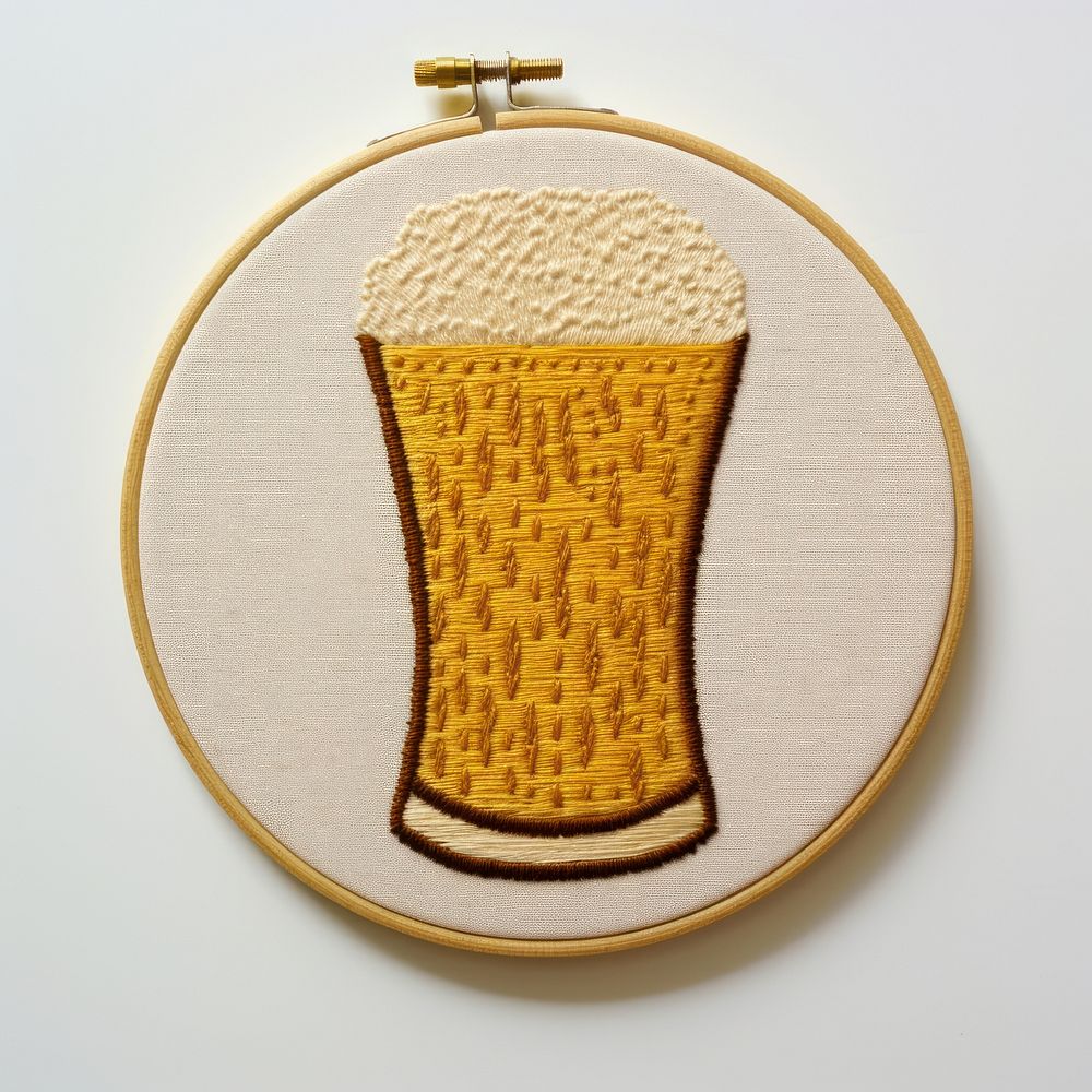 A beer in embroidery style textile pattern drink.