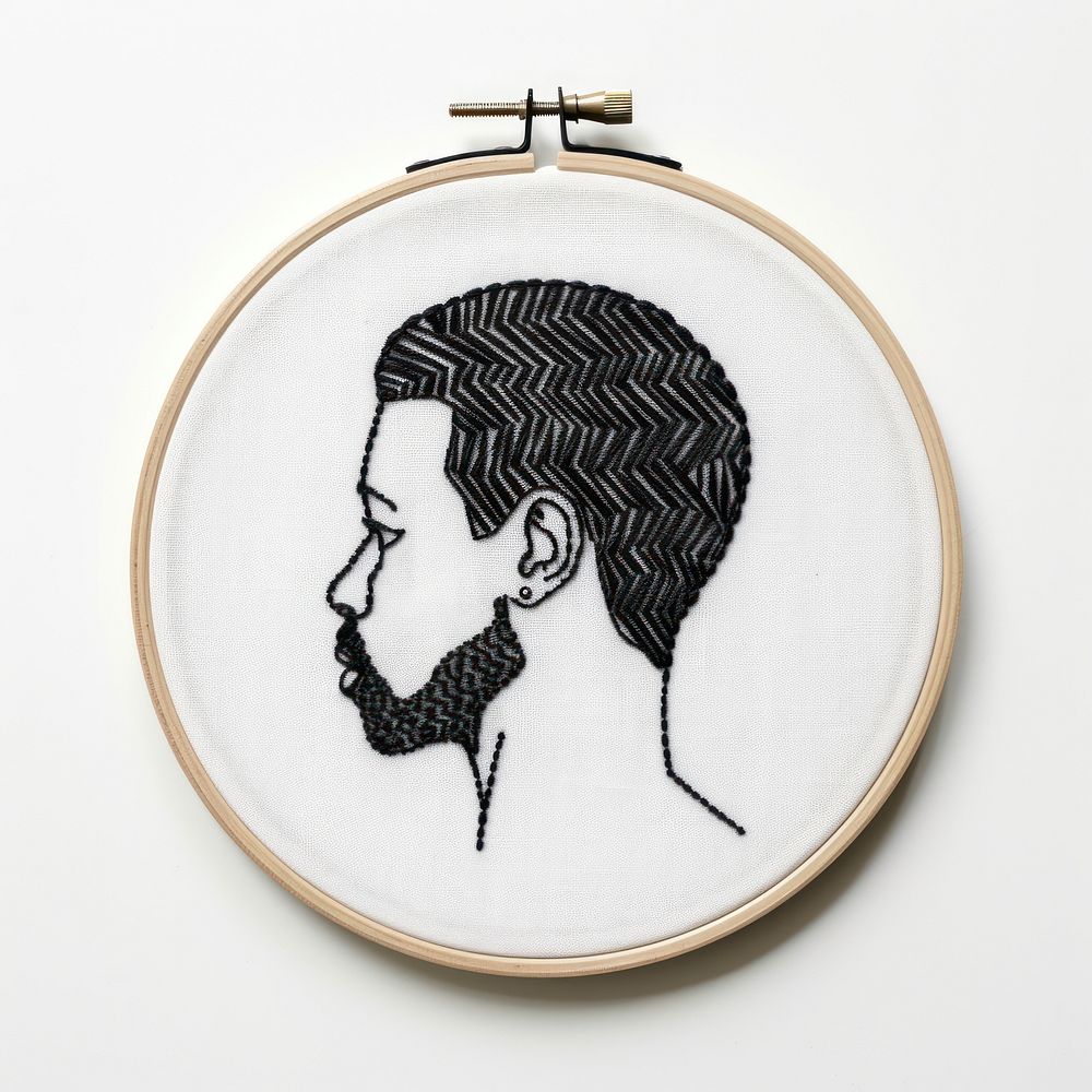 A black man head in embroidery style pattern representation creativity.