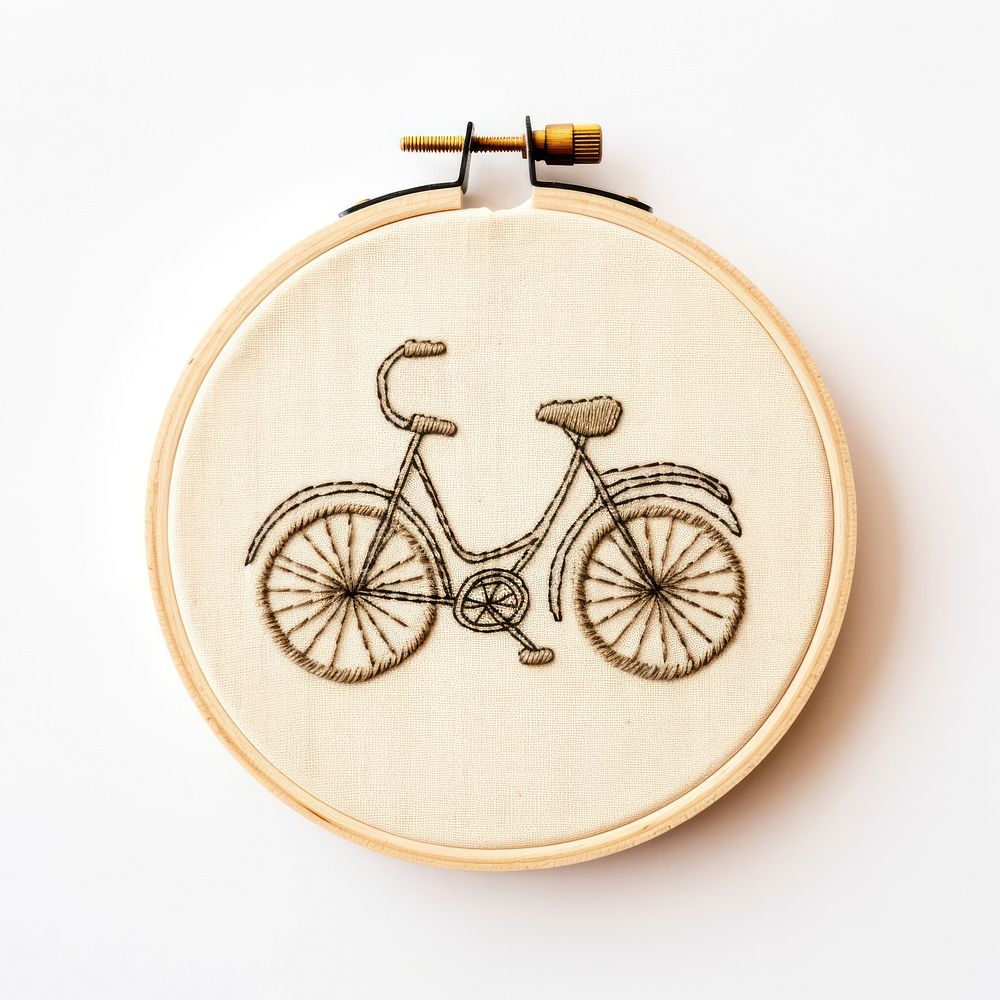 A chopper bike in embroidery style vehicle bicycle wheel.