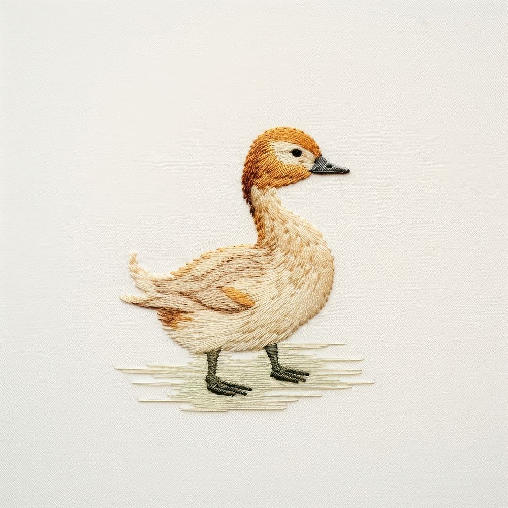 A duck in embroidery style animal goose bird.