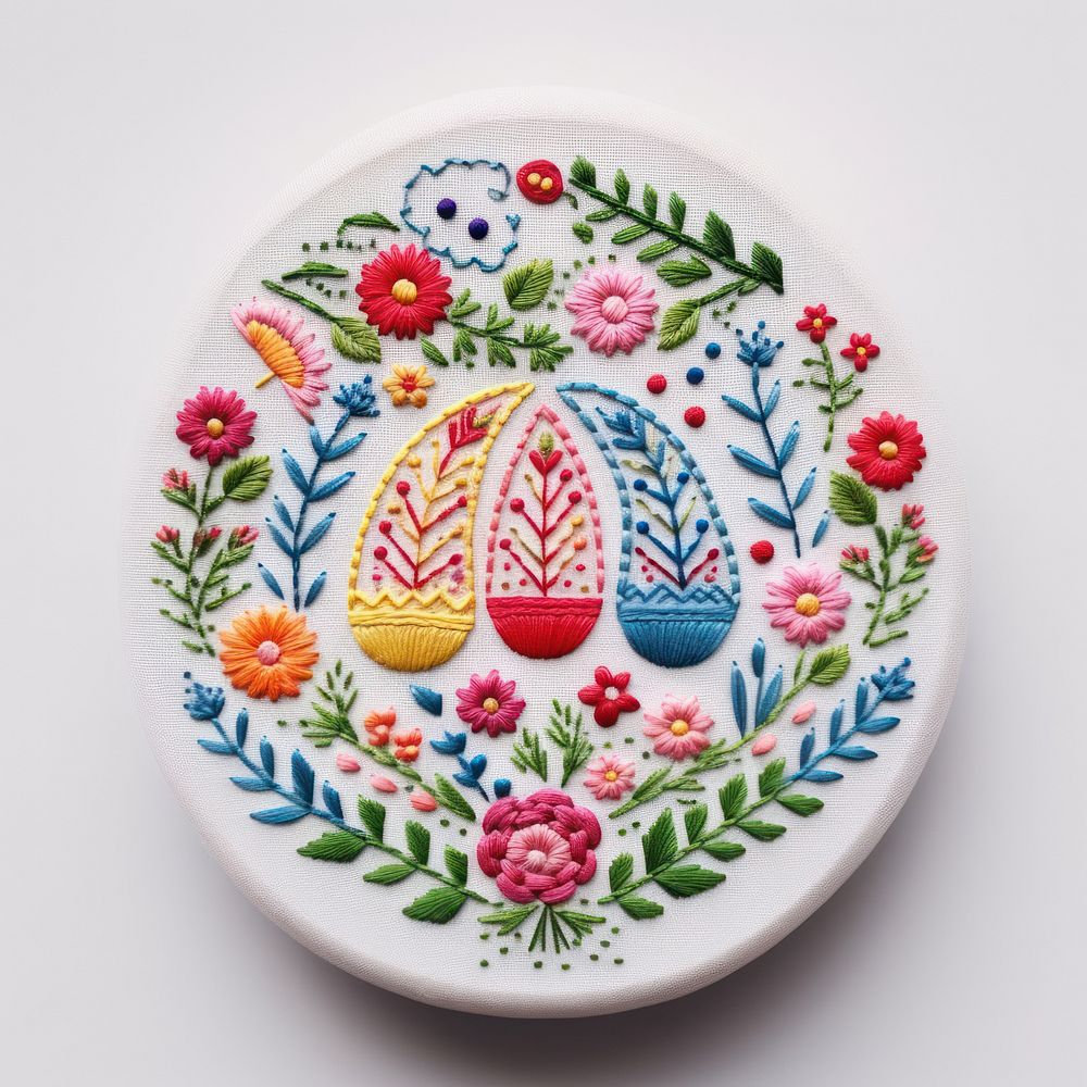 A easter embroidery needlework porcelain.