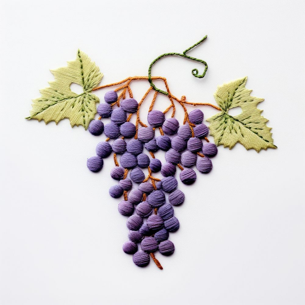 A grapes in embroidery style fruit plant food.