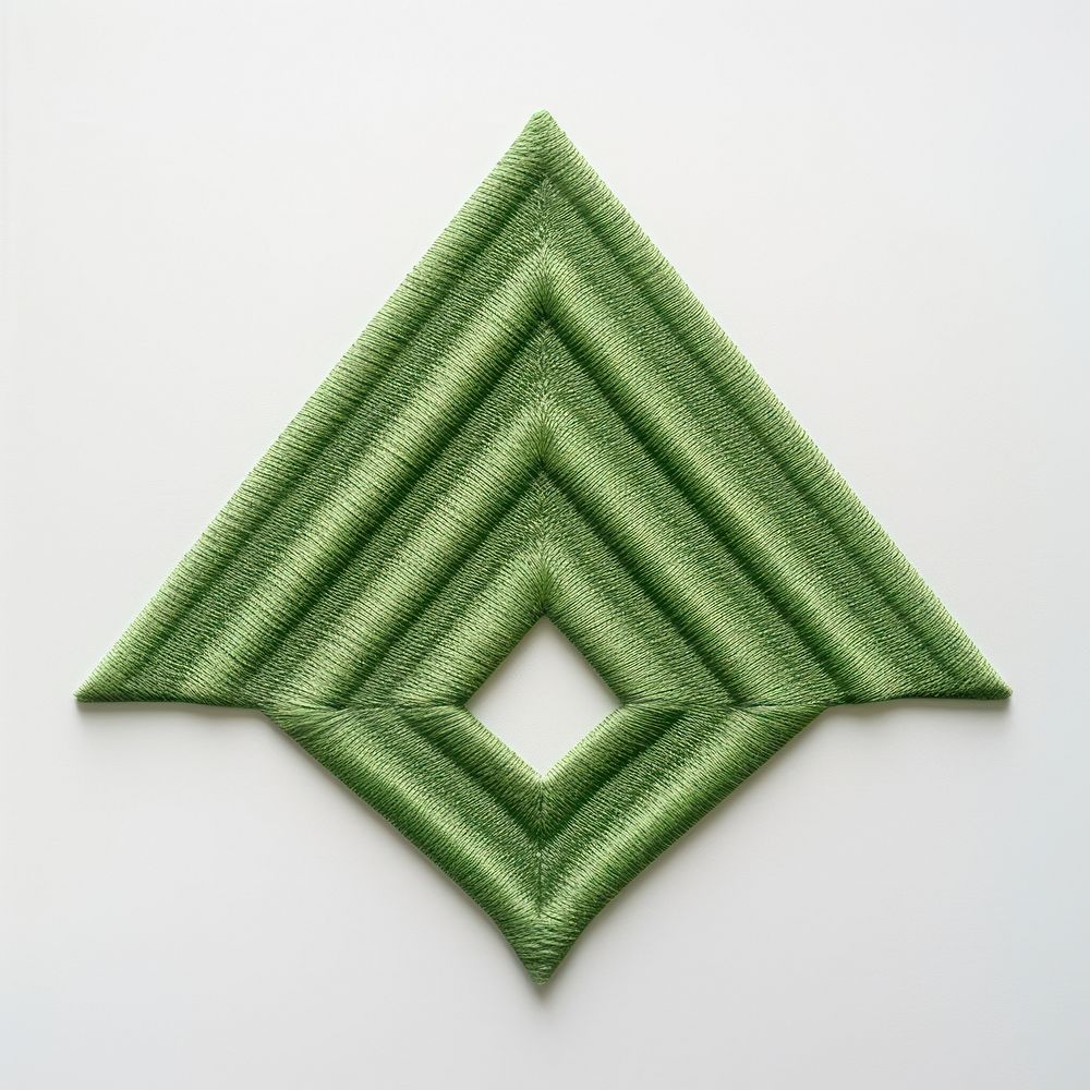 Green Abstact shape in embroidery style textile green creativity.