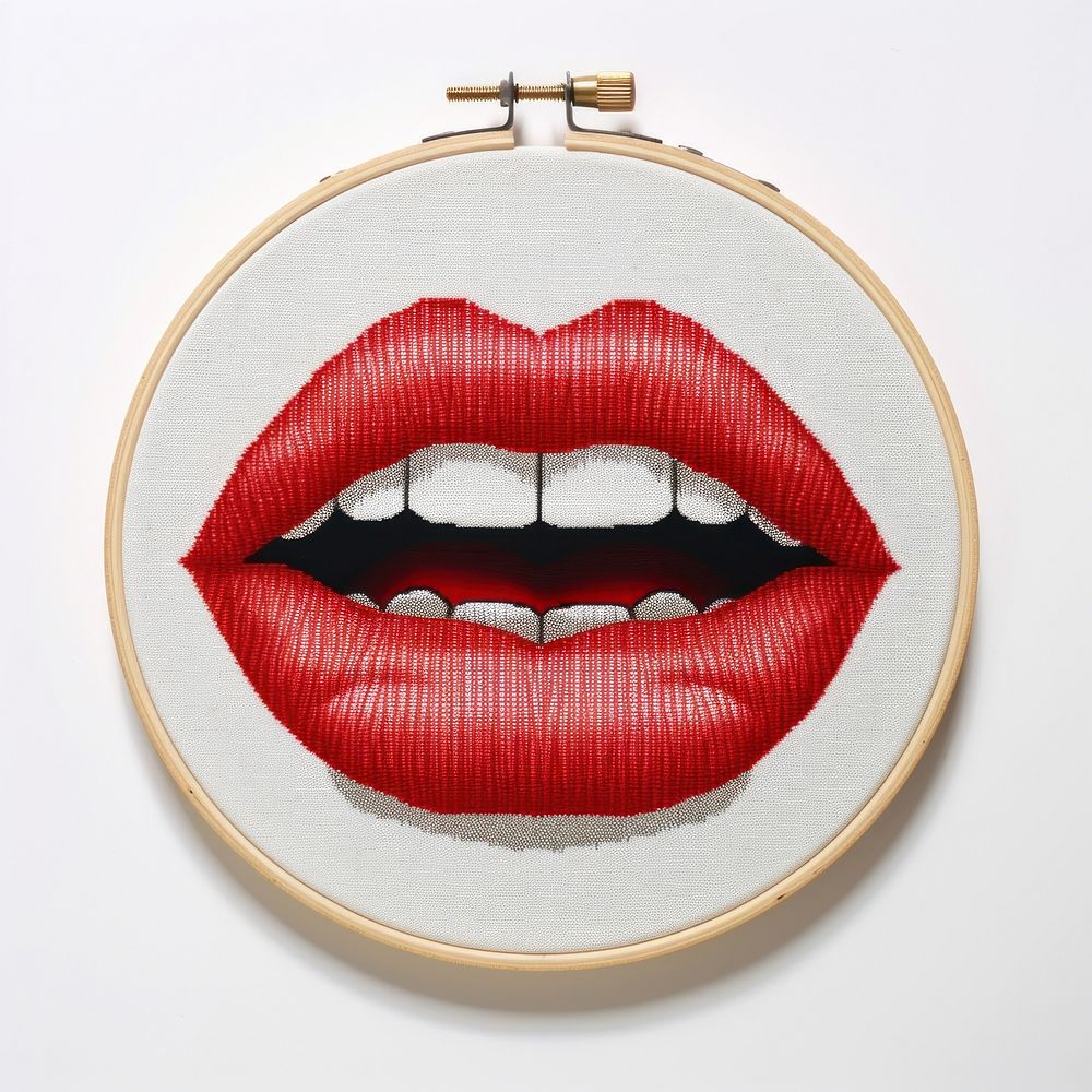 Mouth snooker in embroidery style pattern accessories creativity.