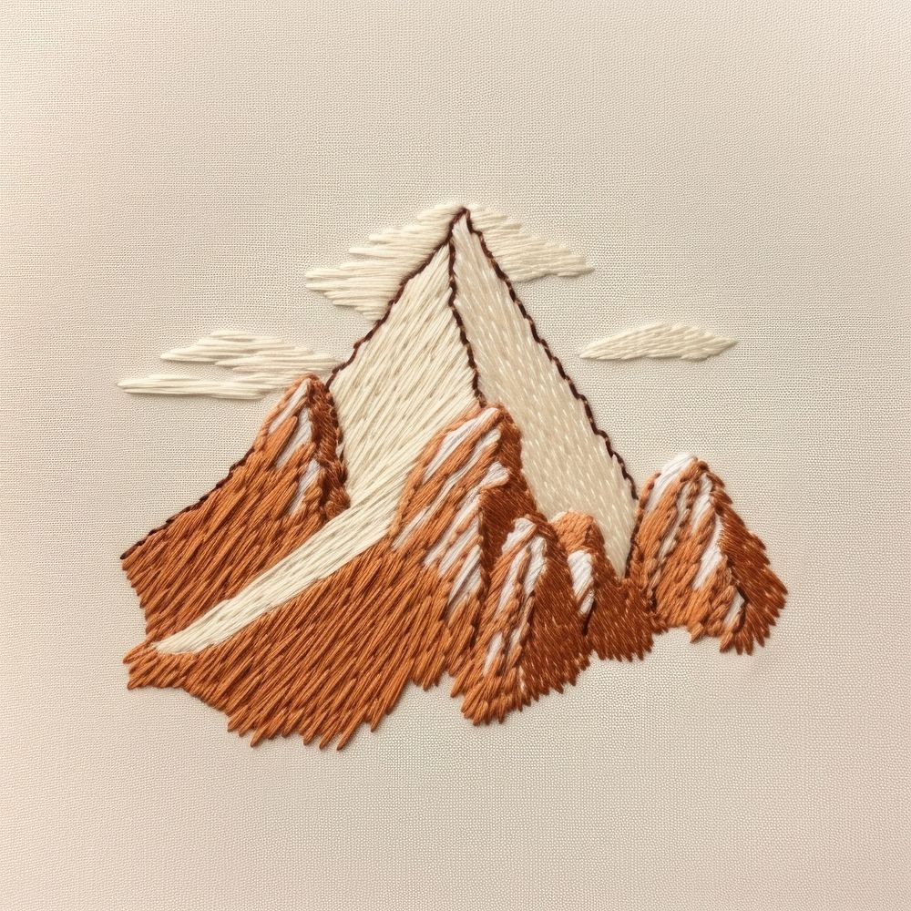 A mountain in embroidery style pattern art calligraphy.